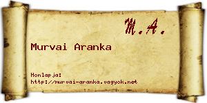 Murvai Aranka névjegykártya